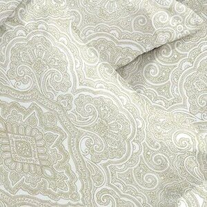 King Cal Paisley Beige 400 Thread Count 100% Cotton Classic Printed Sheet